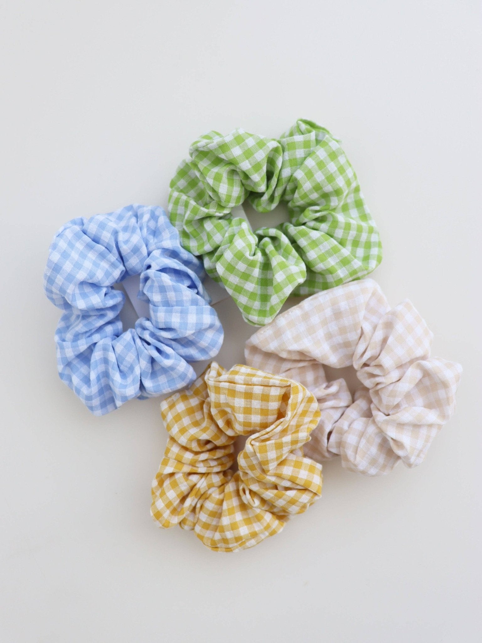 Gingham Scrunchies 2 Pack Set - Butter - Land to Coast