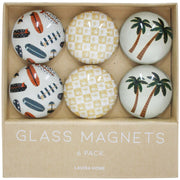 Glass Magnets S/6 Surfing - Land to Coast