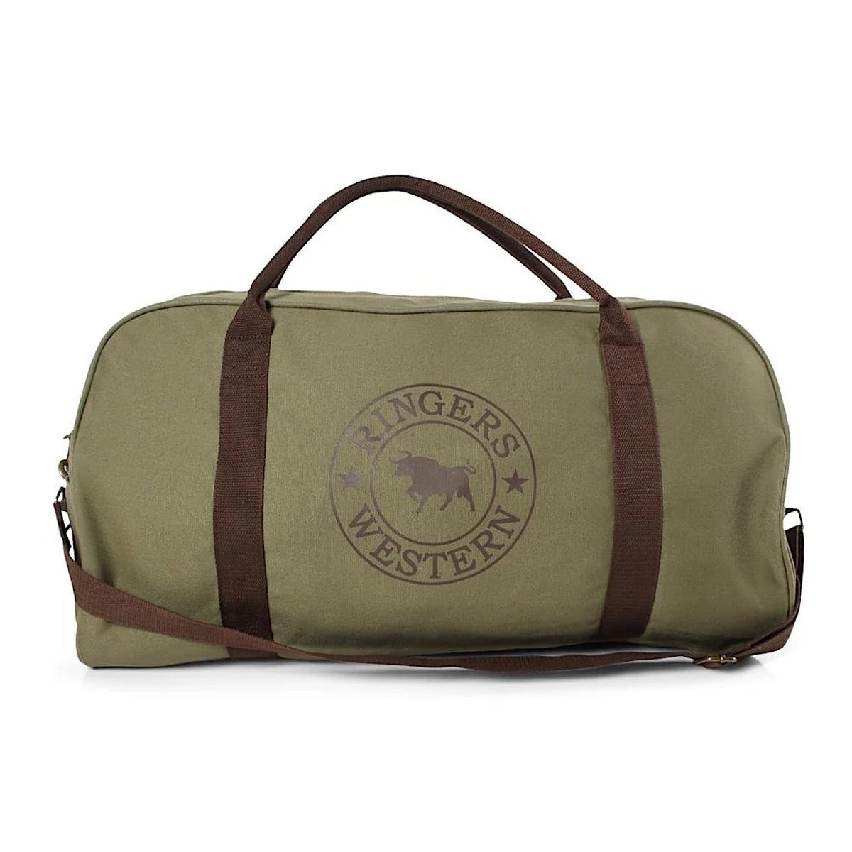 Gundagai Duffle Bag - Khaki with Deep Brown Print - Land to Coast