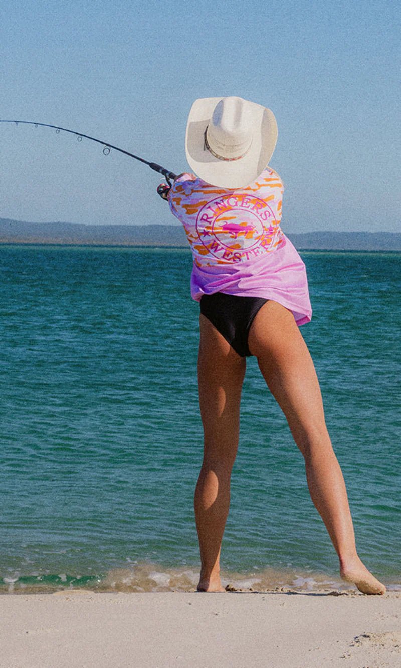 Halls Creek Unisex Fishing Jersey - Pink Camo - Land to Coast