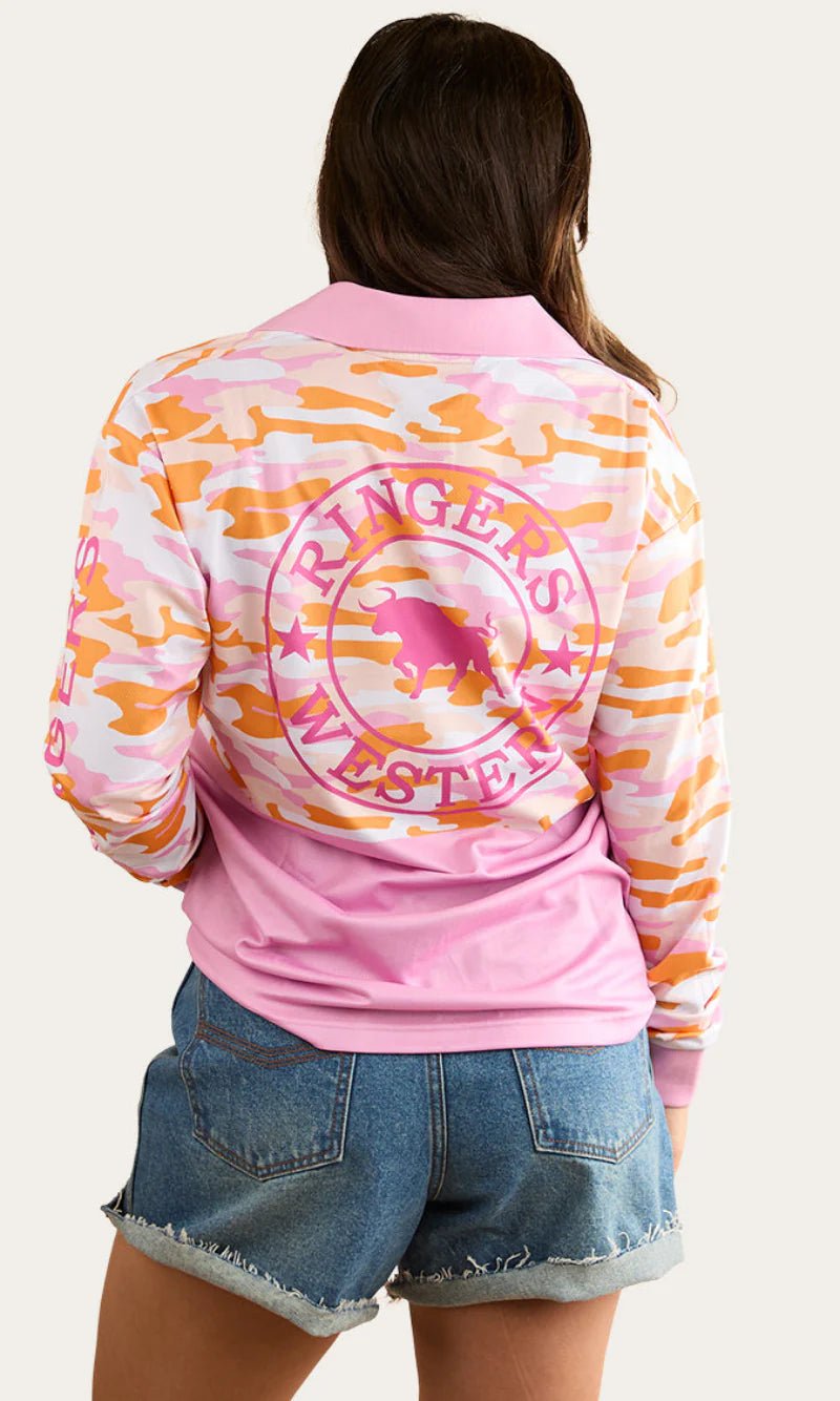 Halls Creek Unisex Fishing Jersey - Pink Camo - Land to Coast
