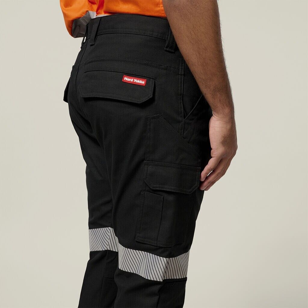 Hard Yakka Canvas Cargo Pants Tough Double Layer Knees Reflective Stretch Y02855 - Land to Coast