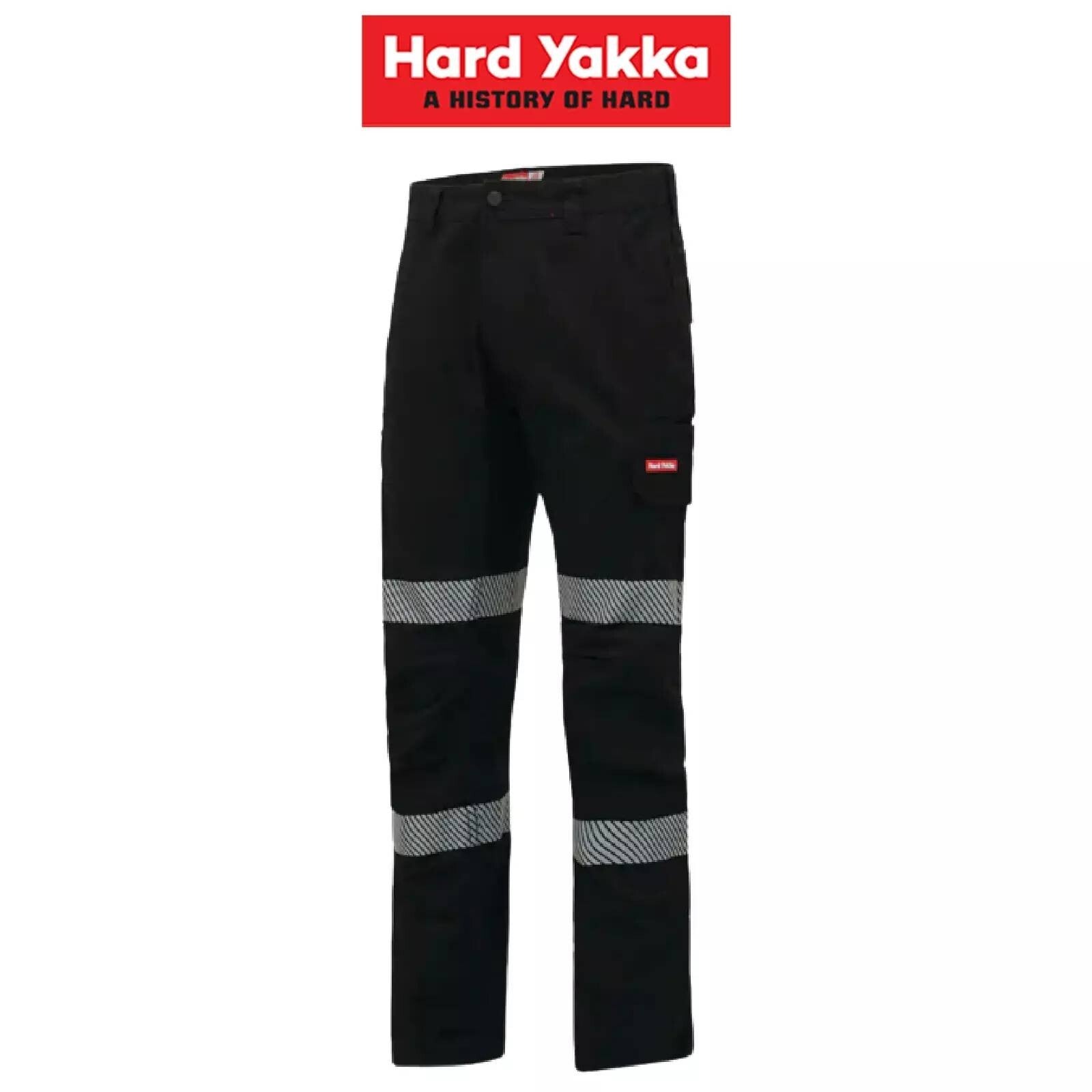 Hard Yakka Canvas Cargo Pants Tough Double Layer Knees Reflective Stretch Y02855 - Land to Coast