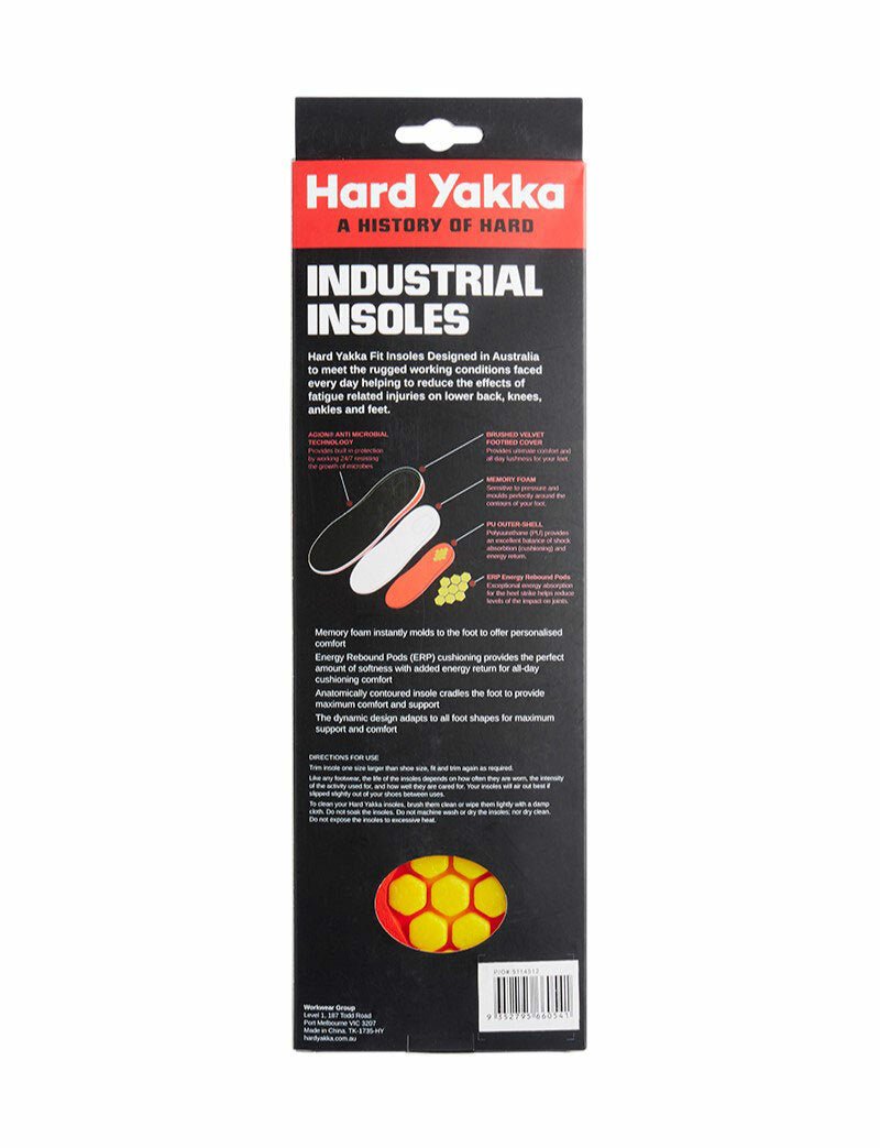 Hard Yakka Energy Rebound Pods Shoes Boots Footbed Memory Foam Safety Y60178 - Land to Coast