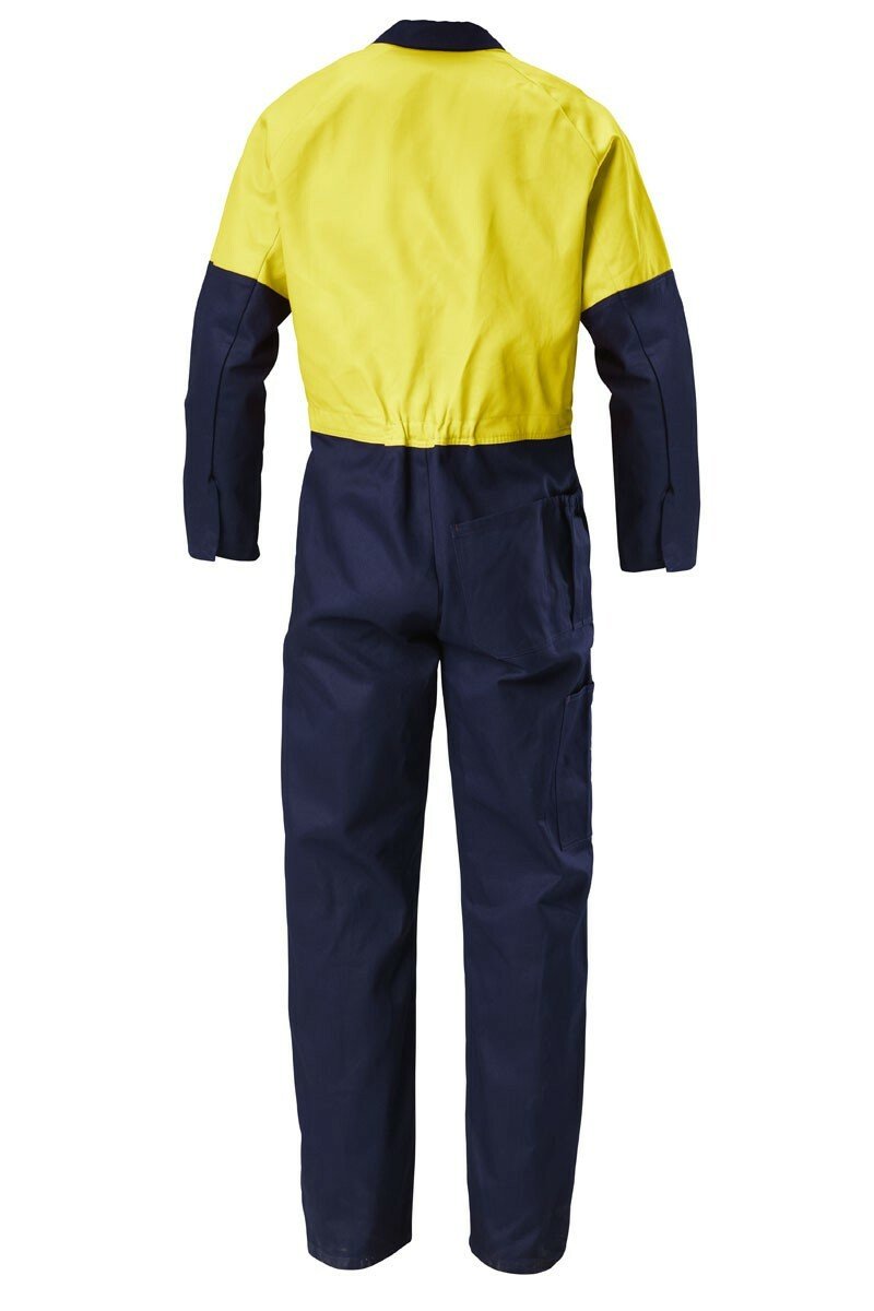 Hard Yakka Hi - Vis 2 Tone Work Phone Cotton Drill Coverall Overalls Y00270 - Land to Coast