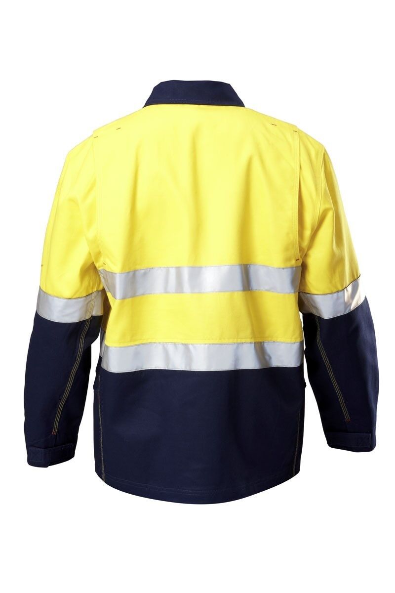Hard Yakka Hi - Vis Jacket Zip Cotton Heavy Duty Tradie Winter Work Mens Y06545 - Land to Coast