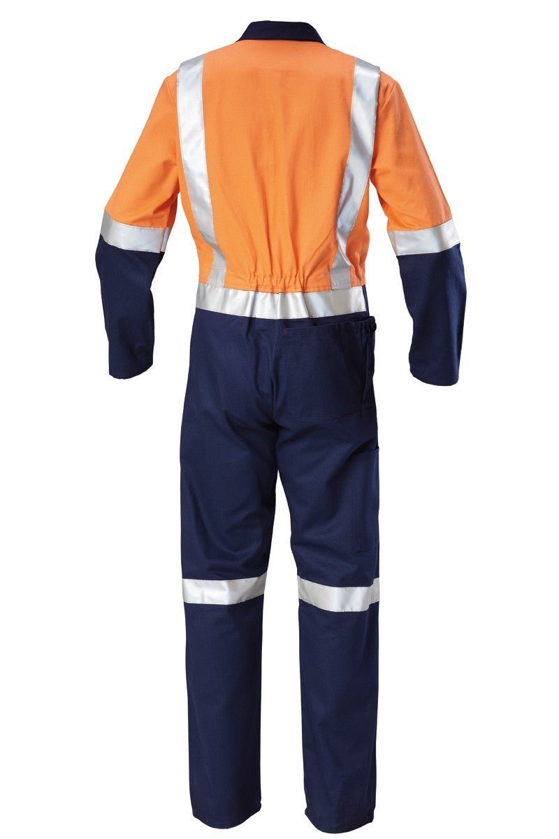 Hard Yakka Hi - Vis Taped Cotton Safety Coverall Overalls Work Day or Night Y00262 - Land to Coast