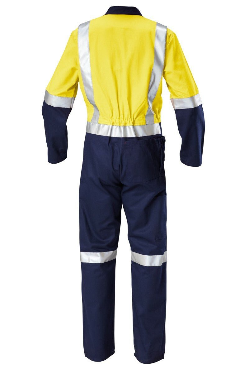Hard Yakka Hi - Vis Taped Cotton Safety Coverall Overalls Work Day or Night Y00262 - Land to Coast