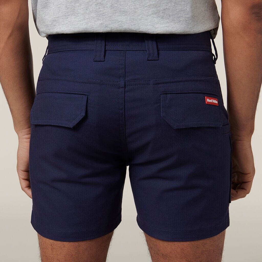 Hard Yakka Mens 3056 Slim Fit Canvas Stretch Comfy Cargo Workwear Shorts Y05190 - Land to Coast