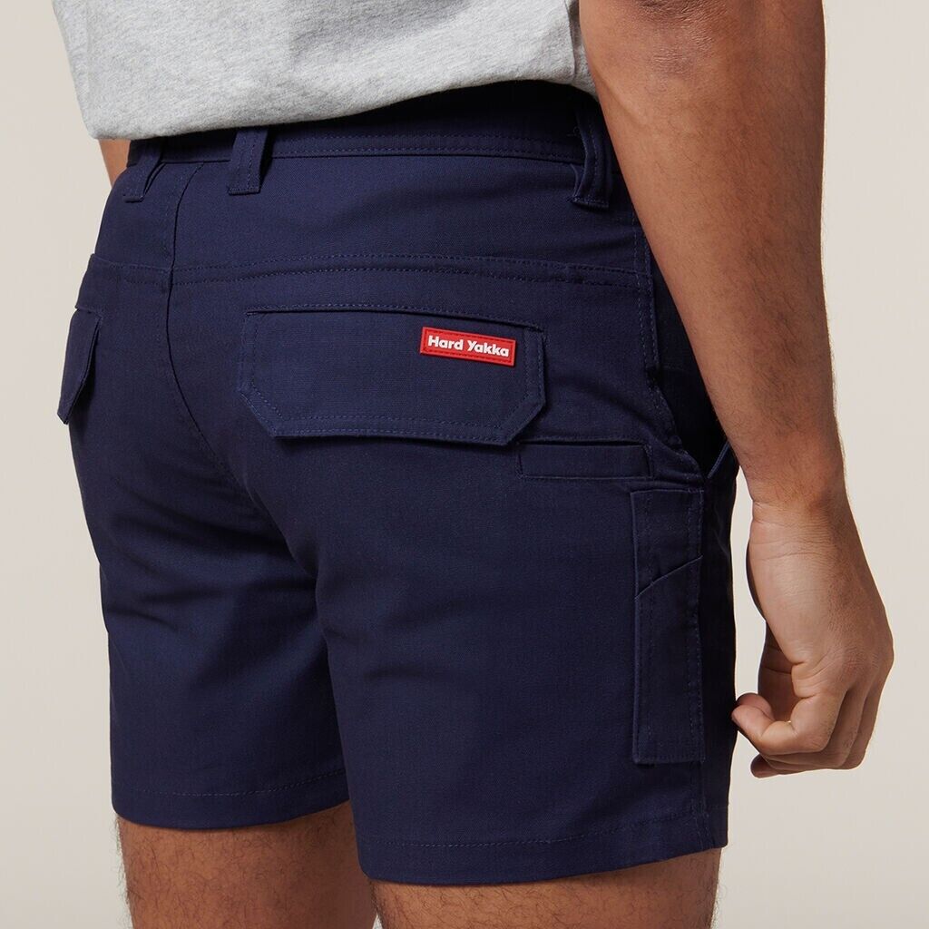 Hard Yakka Mens 3056 Slim Fit Canvas Stretch Comfy Cargo Workwear Shorts Y05190 - Land to Coast