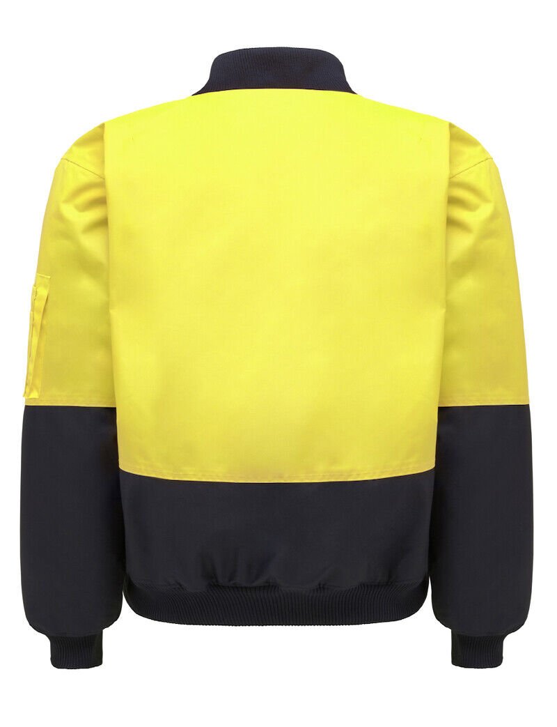 Hard Yakka Mens Bomber Core Hi - Vis 2 Tone Work Quilted Waterproof Jacket Y06670 - Land to Coast