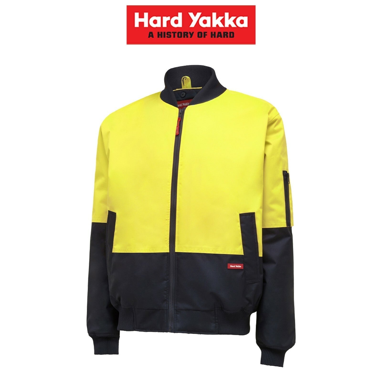 Hard Yakka Mens Bomber Core Hi - Vis 2 Tone Work Quilted Waterproof Jacket Y06670 - Land to Coast