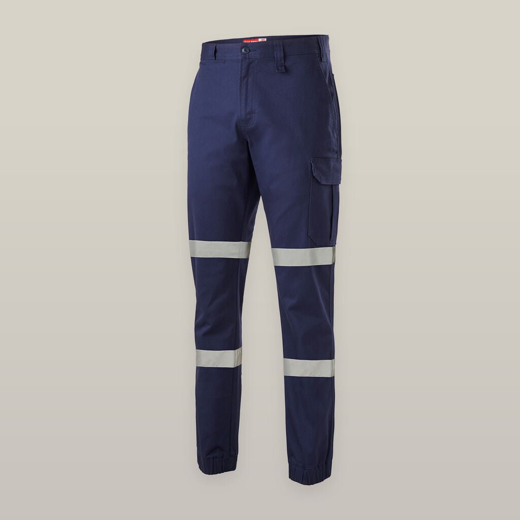 Hard Yakka Mens Cargo Cuffed Pants Taped Work Tough Safety Reflective Y02411 - Land to Coast