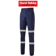 Hard Yakka Mens Cargo Cuffed Pants Taped Work Tough Safety Reflective Y02411 - Land to Coast