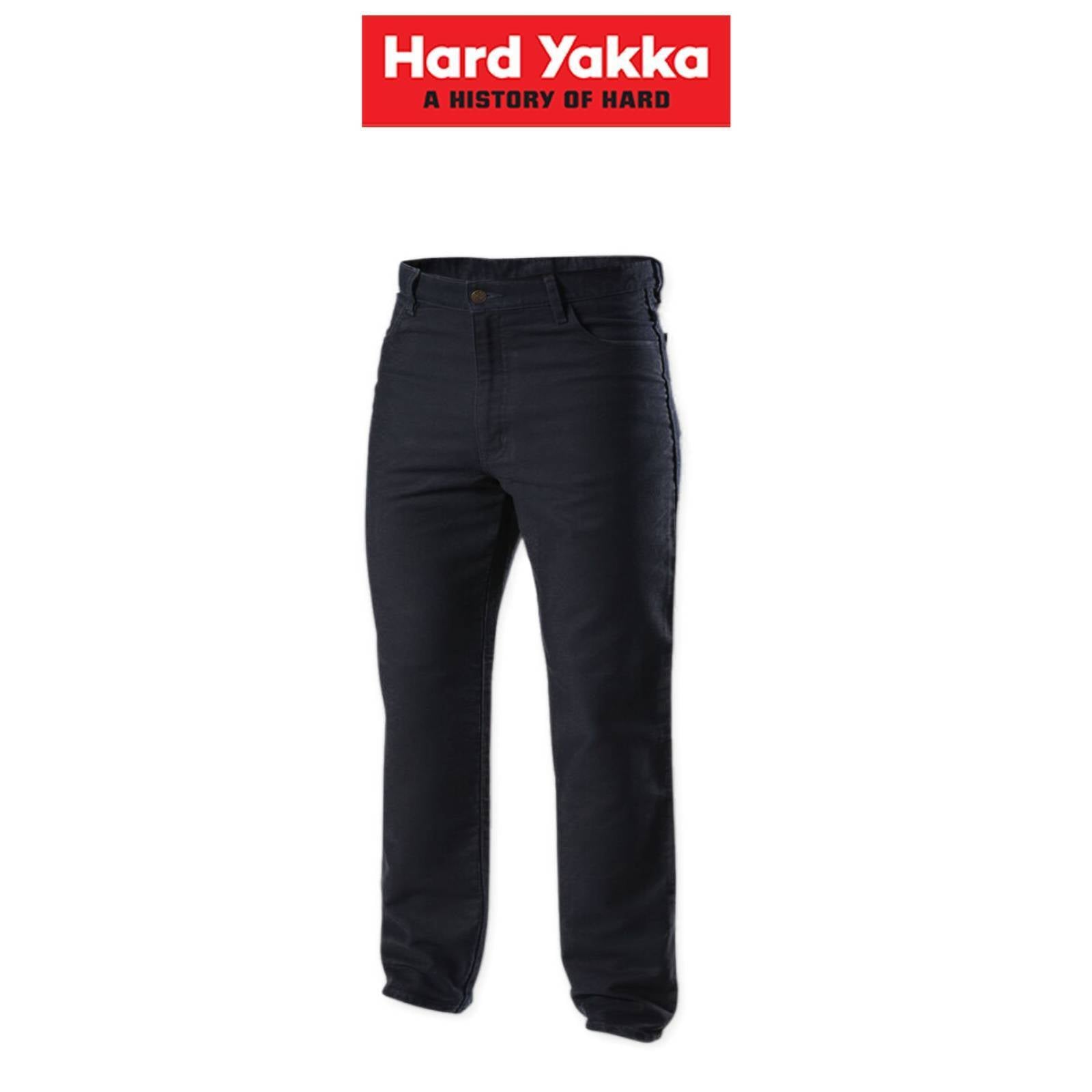 Hard Yakka Mens Core Moleskin 5 Pocket Zip Fly Heavy Duty Work Jeans Y03875 - Land to Coast