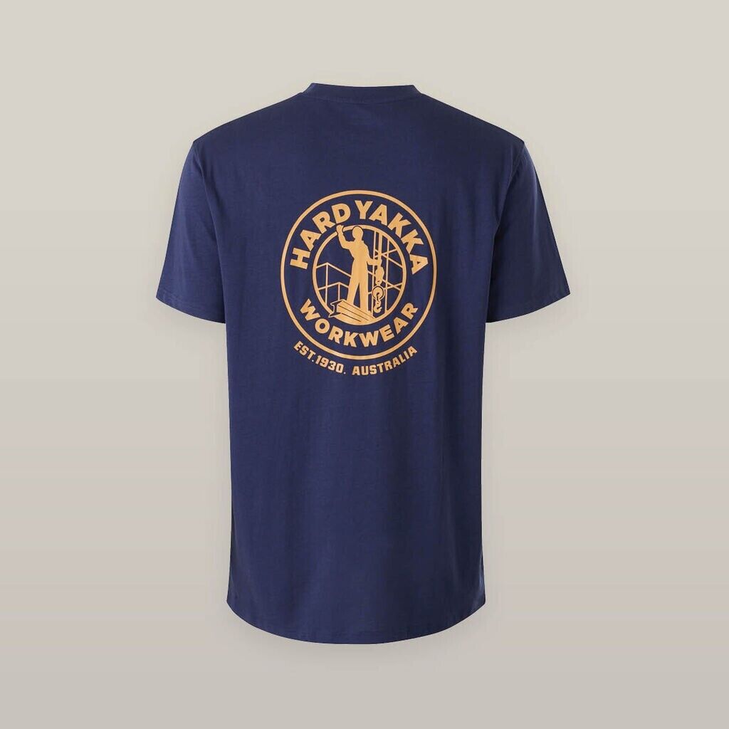Hard Yakka Mens Core Short Sleeve Crew Neck Comfortable Heritage Icon Tee Y11486 - Land to Coast