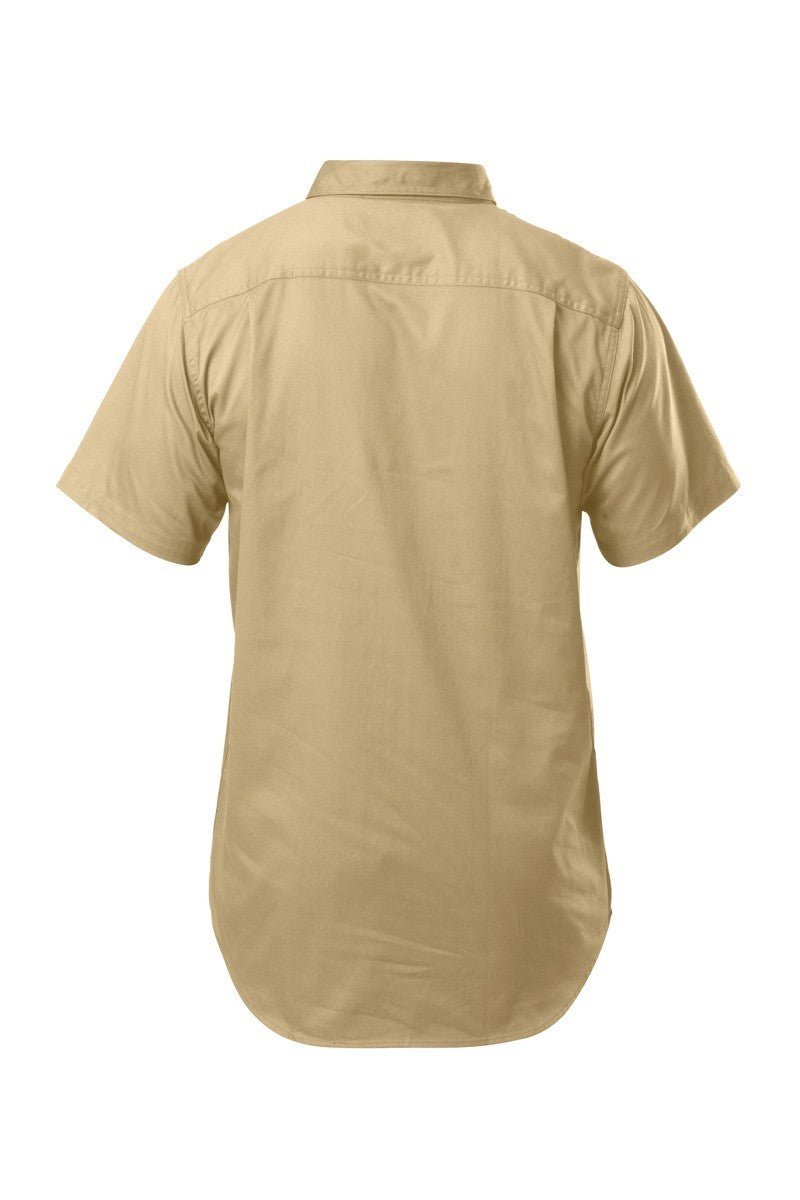 Hard Yakka Mens Foundations Short Sleeve Closed Front Cotton Work Shirt Y07540 - Land to Coast