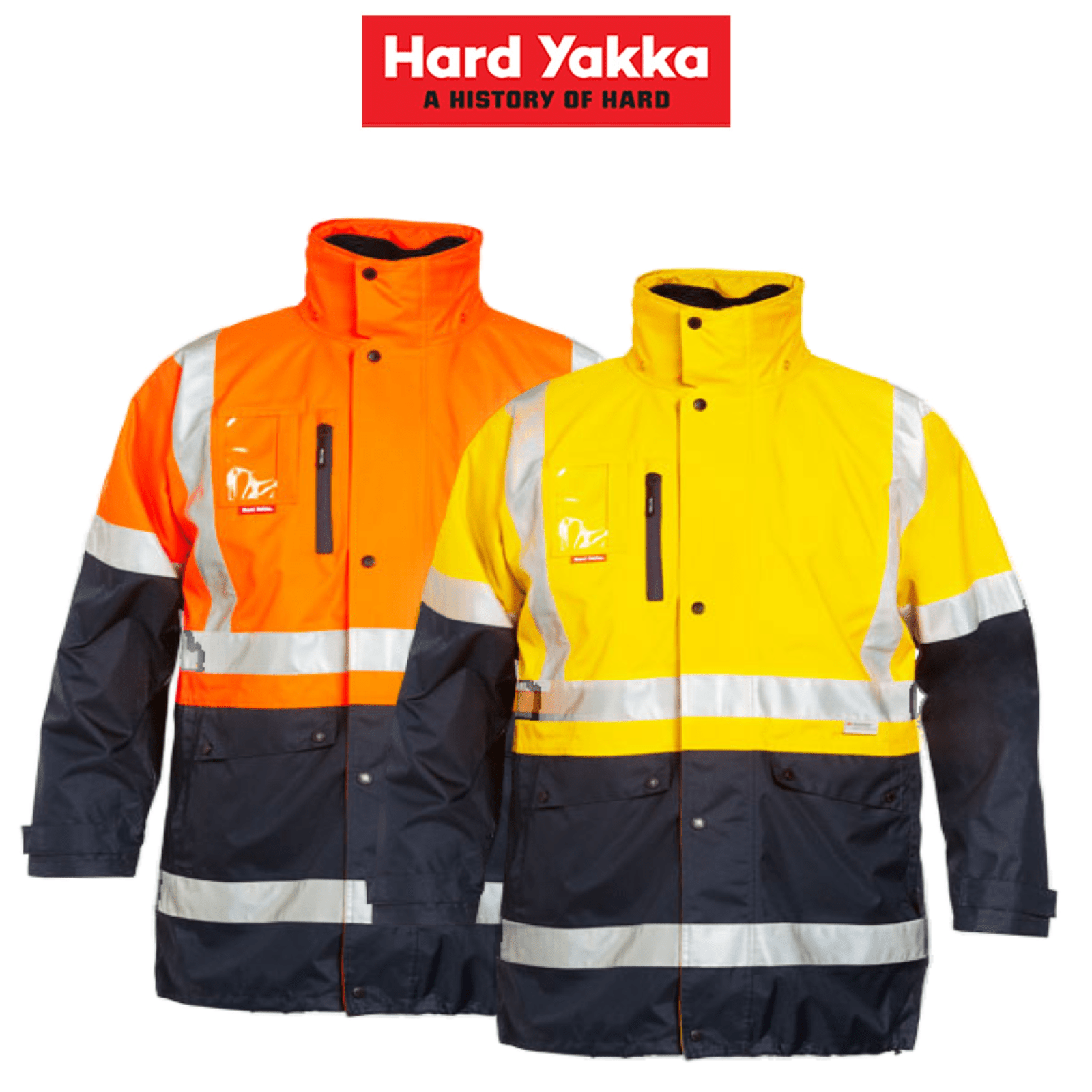 Hard Yakka Mens Hi - Vis 4 in 1 Taped Jacket Reversible Jacket All Season Y06057 - Land to Coast