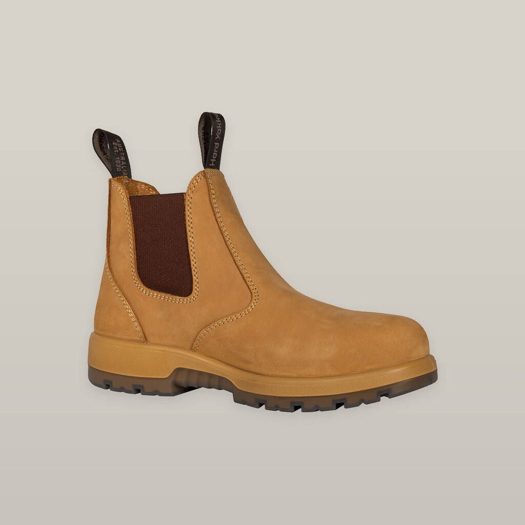 Hard Yakka Mens Outback Leather Pull on Steel Toe PR Safety Boot Y60174 - Land to Coast