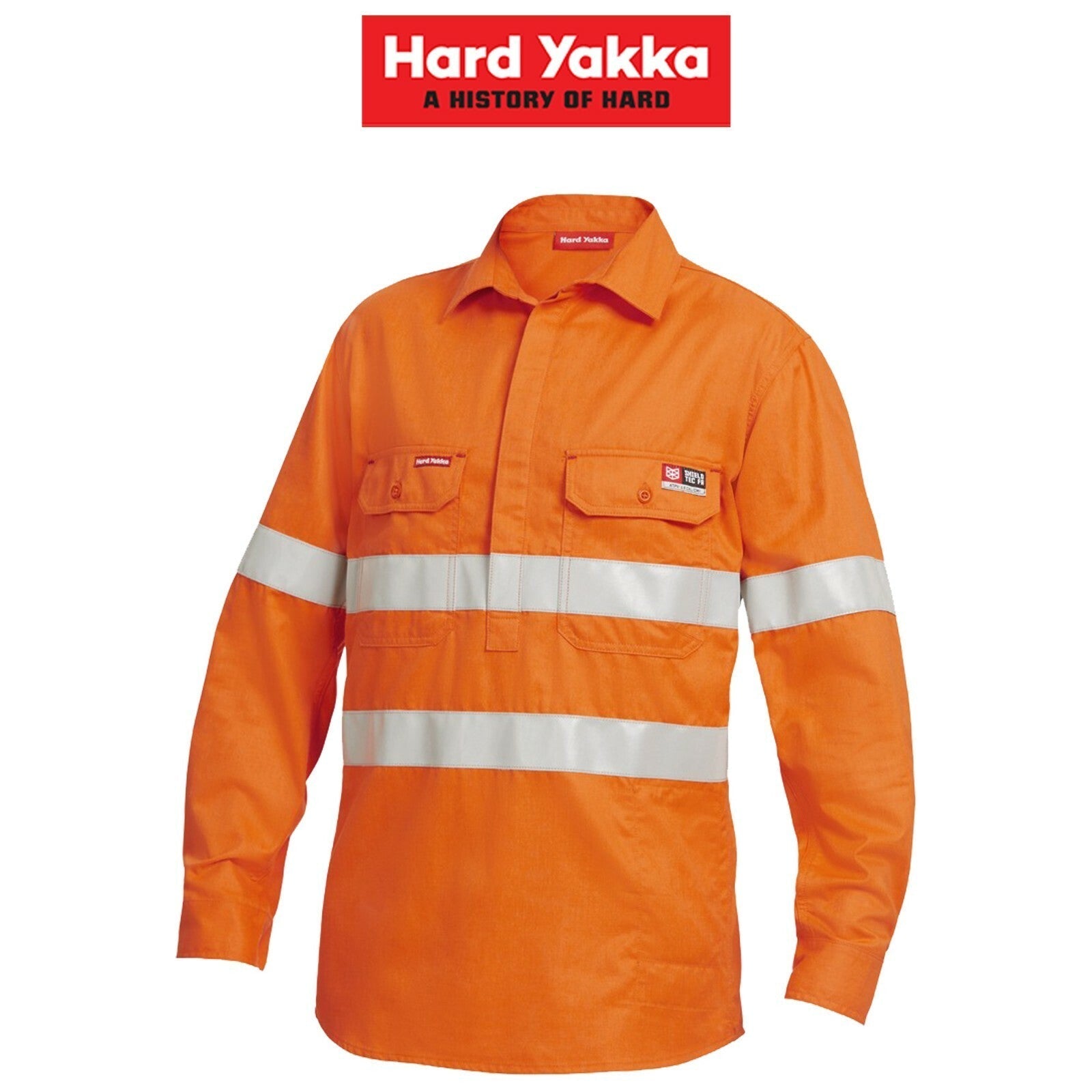 Hard Yakka Mens Protect Shieldtec Fire Resistant Hi - Vis Work Shirt Safety Y04150 - Land to Coast