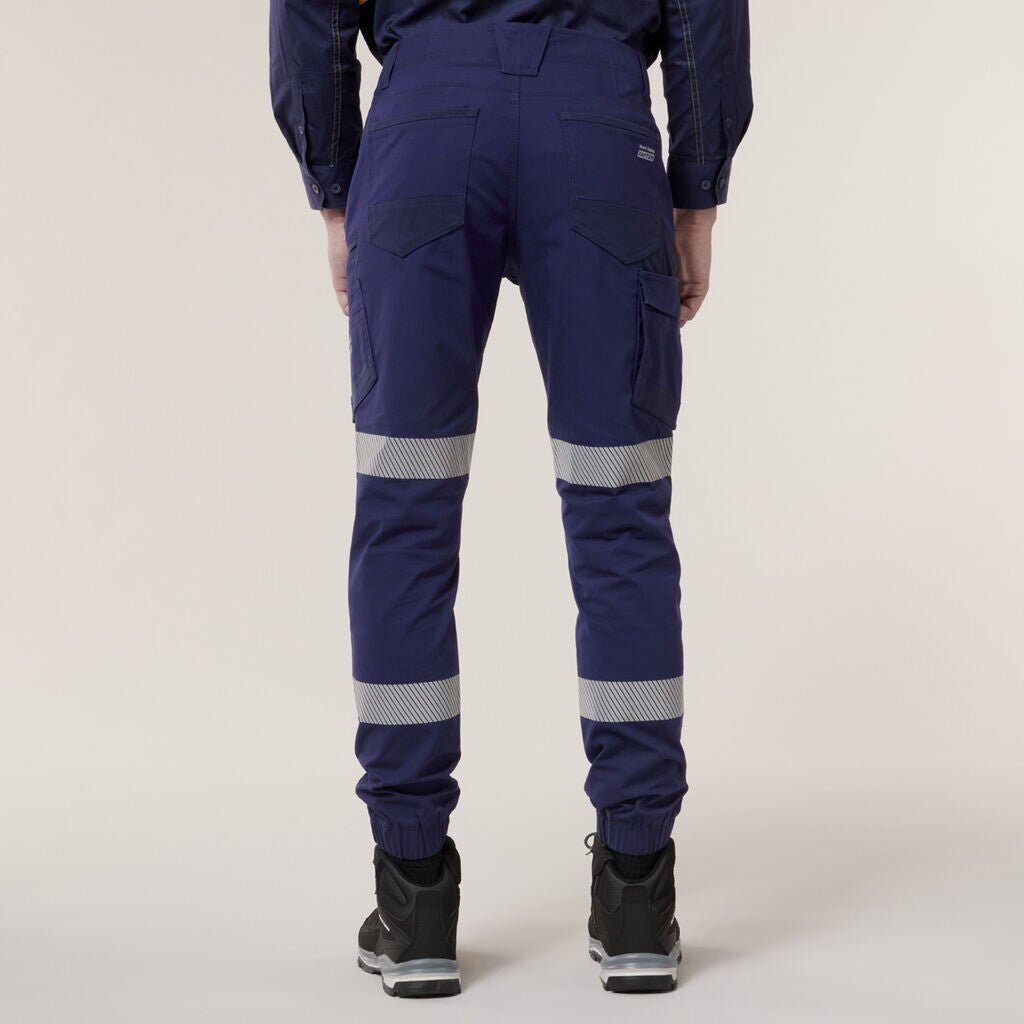 HARD YAKKA Raptor Cuff Pant With Industrial Tape Slim Fit Reflective Y02586 - Land to Coast