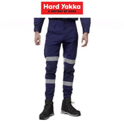 HARD YAKKA Raptor Cuff Pant With Industrial Tape Slim Fit Reflective Y02586 - Land to Coast