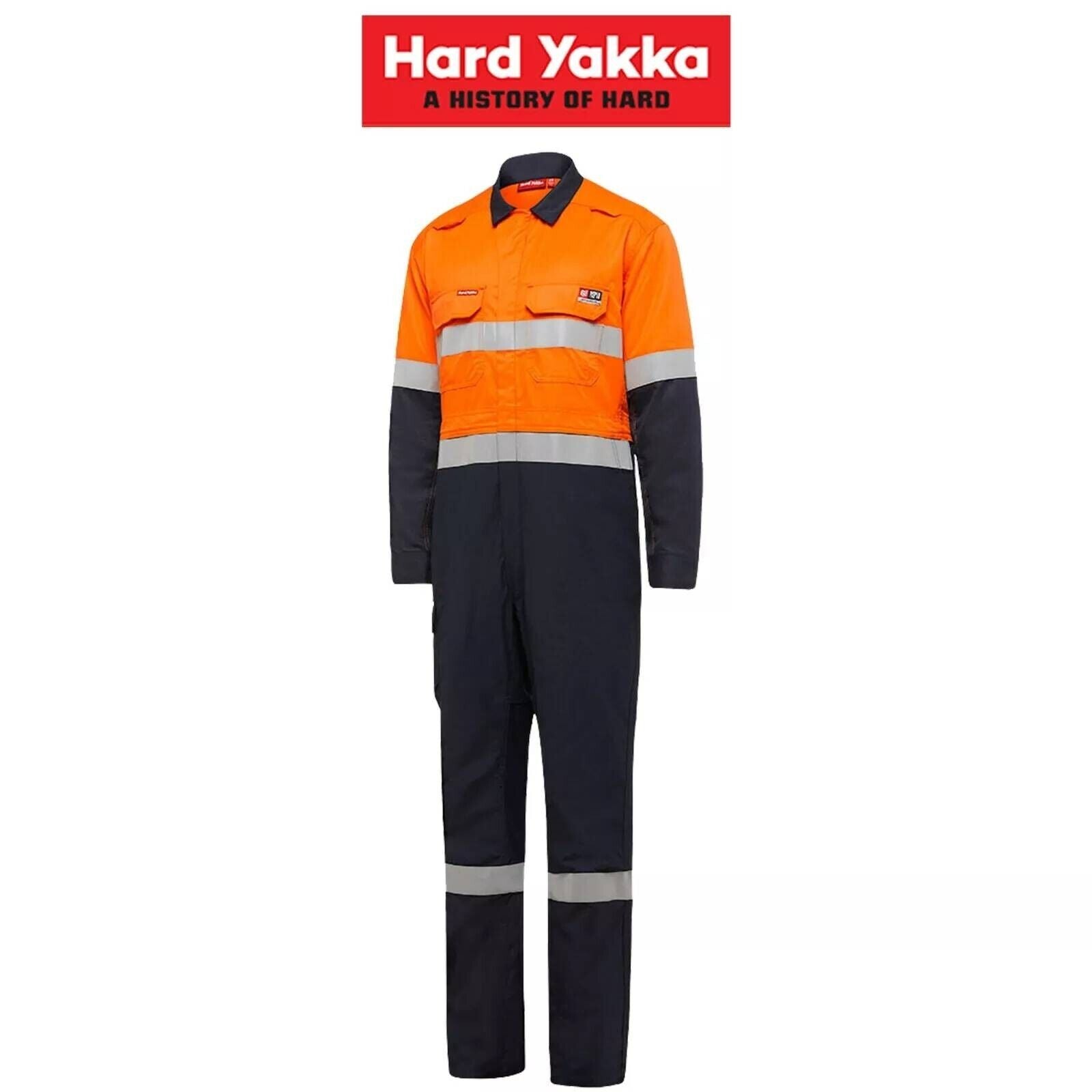 Hard Yakka Safety SheildTec Fire Resistant Coverall Overall Taped Hi - Vis Y00055 - Land to Coast