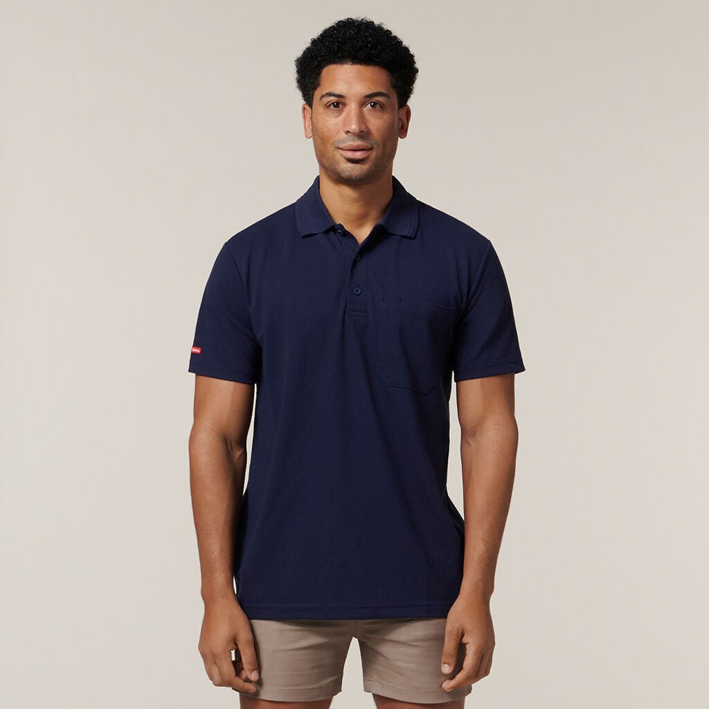 Hard Yakka Short Sleeve Regular Fit Foundations Work Polo Navy Y11306 - Land to Coast