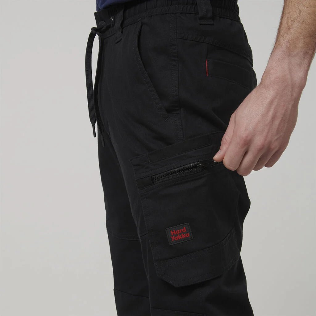 Hard Yakka ToughMaxx Work Pants Reinforced Heavy Duty Elastic Waist Black Y02204 - Land to Coast