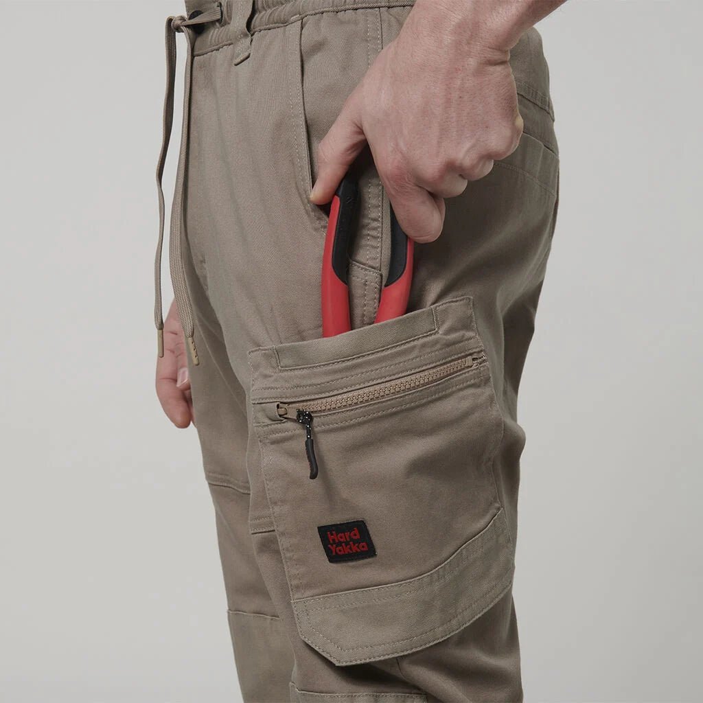 Hard Yakka ToughMaxx Work Pants Reinforced Heavy Duty Elastic Waist Khaki Y02204 - Land to Coast