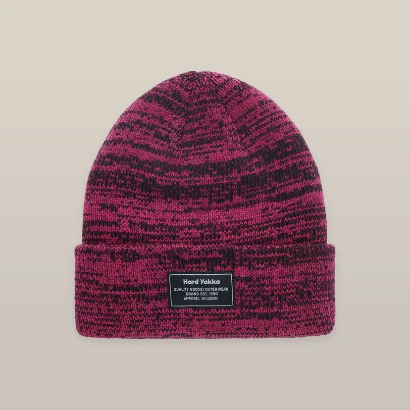 Hard Yakka Unisex Tone Twist Marle Beanie - Pink/Black Marle Y22301 - Land to Coast