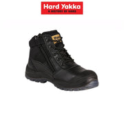 HARD YAKKA Utility Zip Sided Steel Toe Safety Boot Water Resistant Black Y60125 - Land to Coast