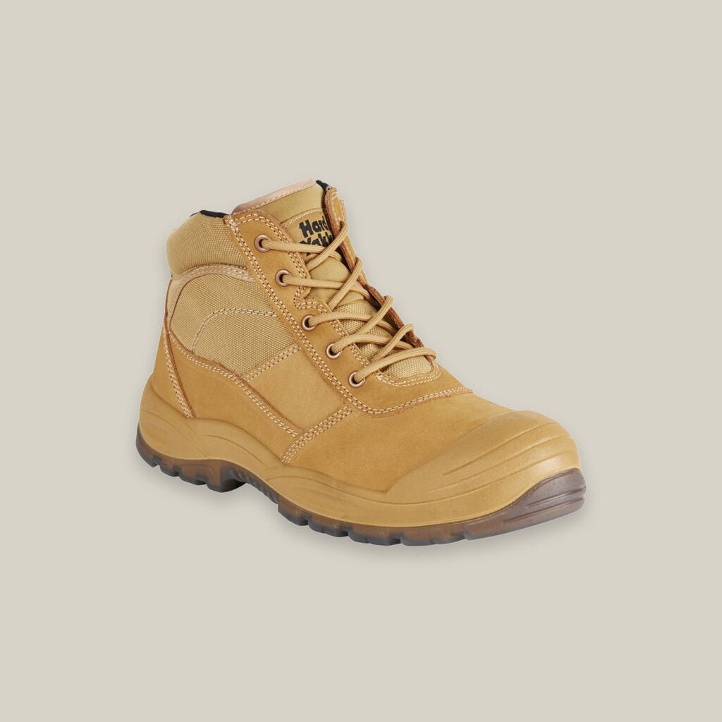 HARD YAKKA Utility Zip Sided Steel Toe Safety Water Resistant Boot Wheat Y60120 - Land to Coast