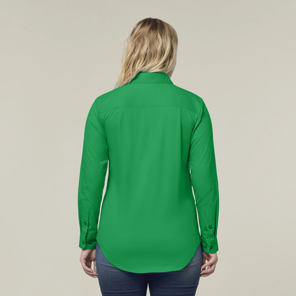 Hard Yakka Women’s Heritage Closed Front Drill Shirt Green Durable Workwear Y08399 - Land to Coast
