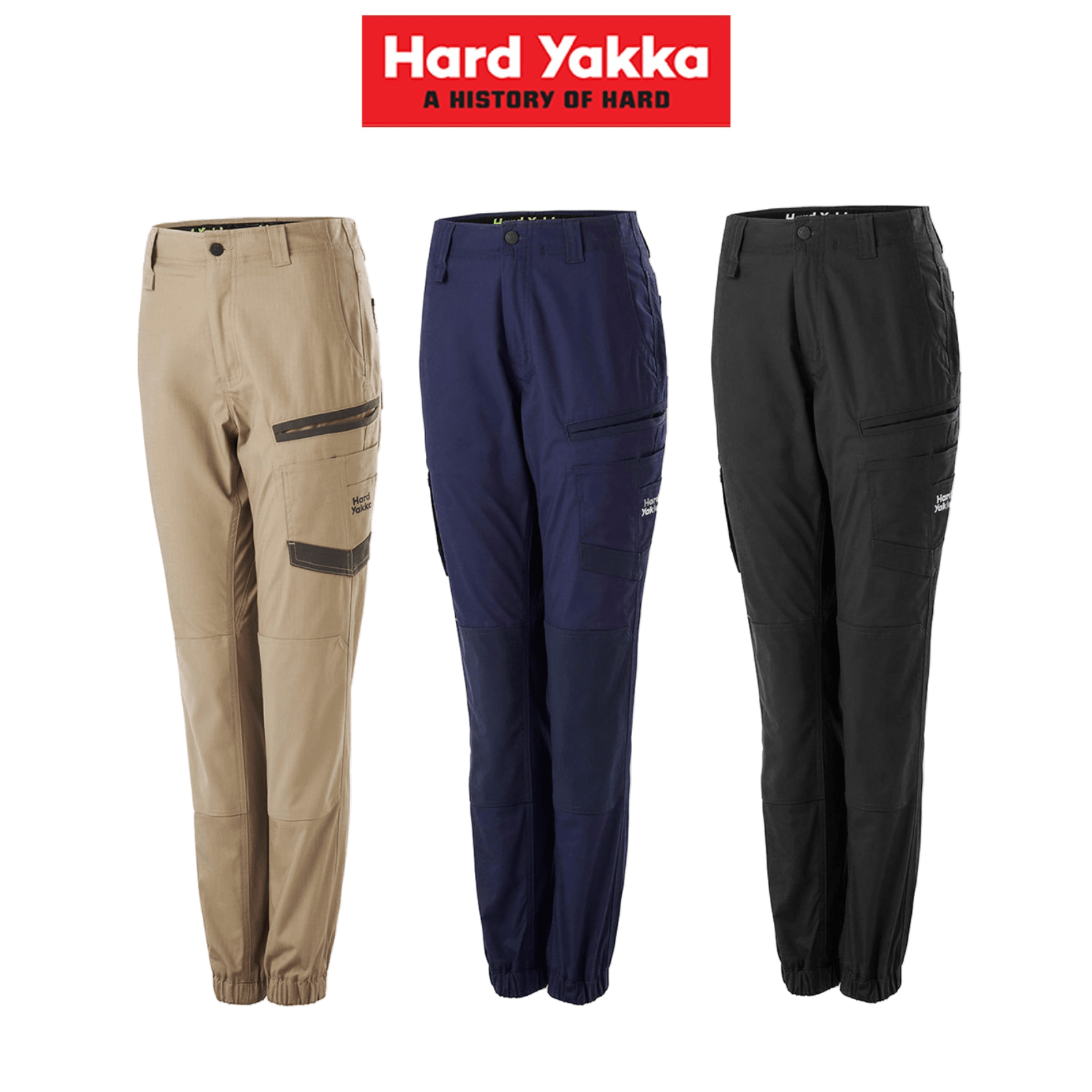 Hard Yakka Womens Raptor Cuff Long Pants Stretch Tough Work Safety Comfy Y08382 - Land to Coast