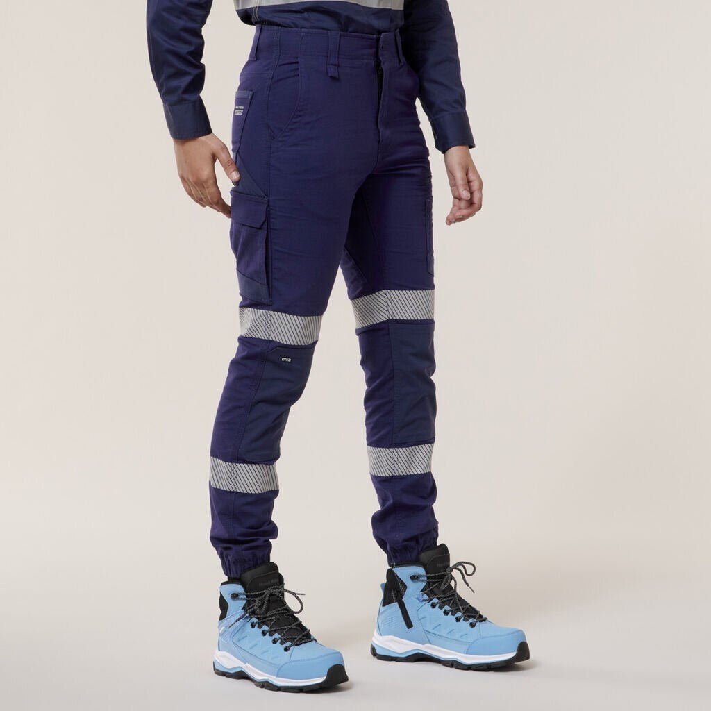 Hard Yakka Womens Raptor Elasticised Cuffed Slim Durable Pant w/ Tape Y08411 - Land to Coast