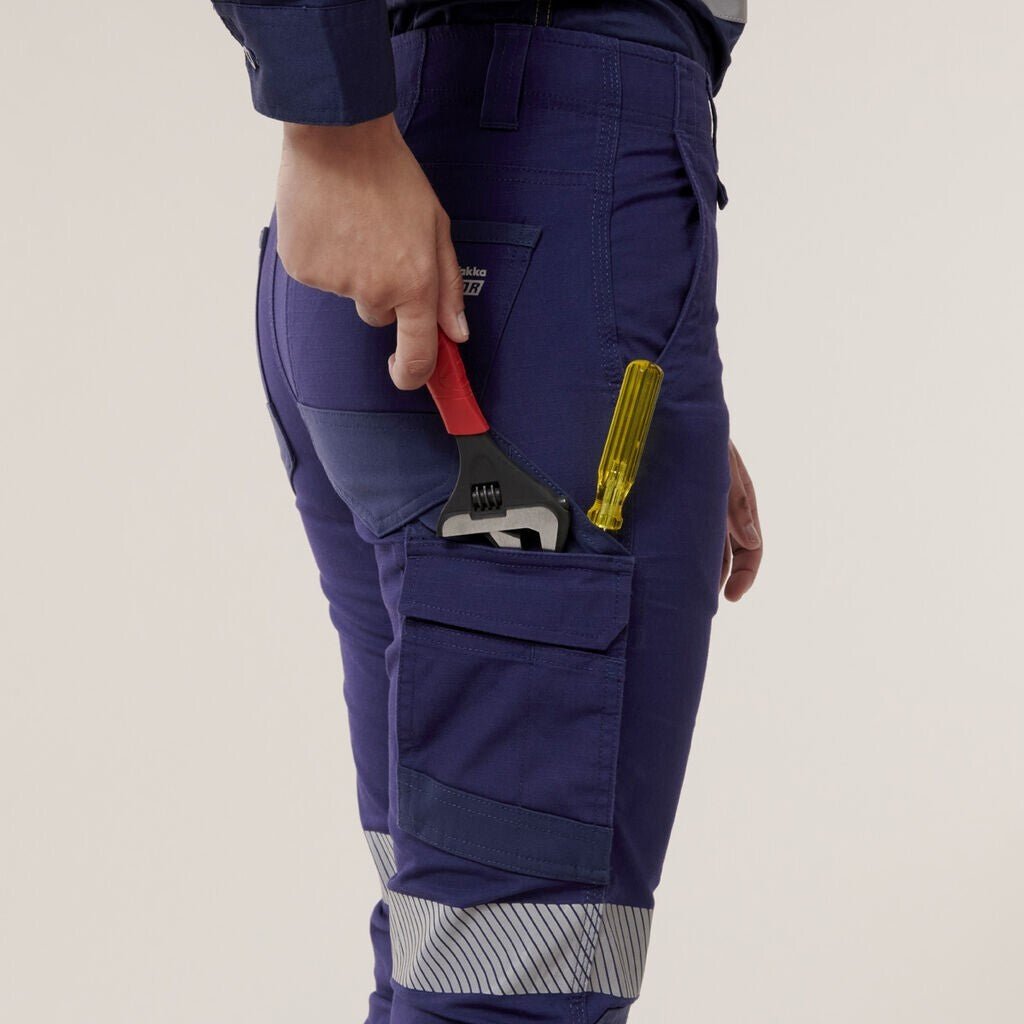 Hard Yakka Womens Raptor Elasticised Cuffed Slim Durable Pant w/ Tape Y08411 - Land to Coast