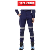 Hard Yakka Womens Raptor Elasticised Cuffed Slim Durable Pant w/ Tape Y08411 - Land to Coast