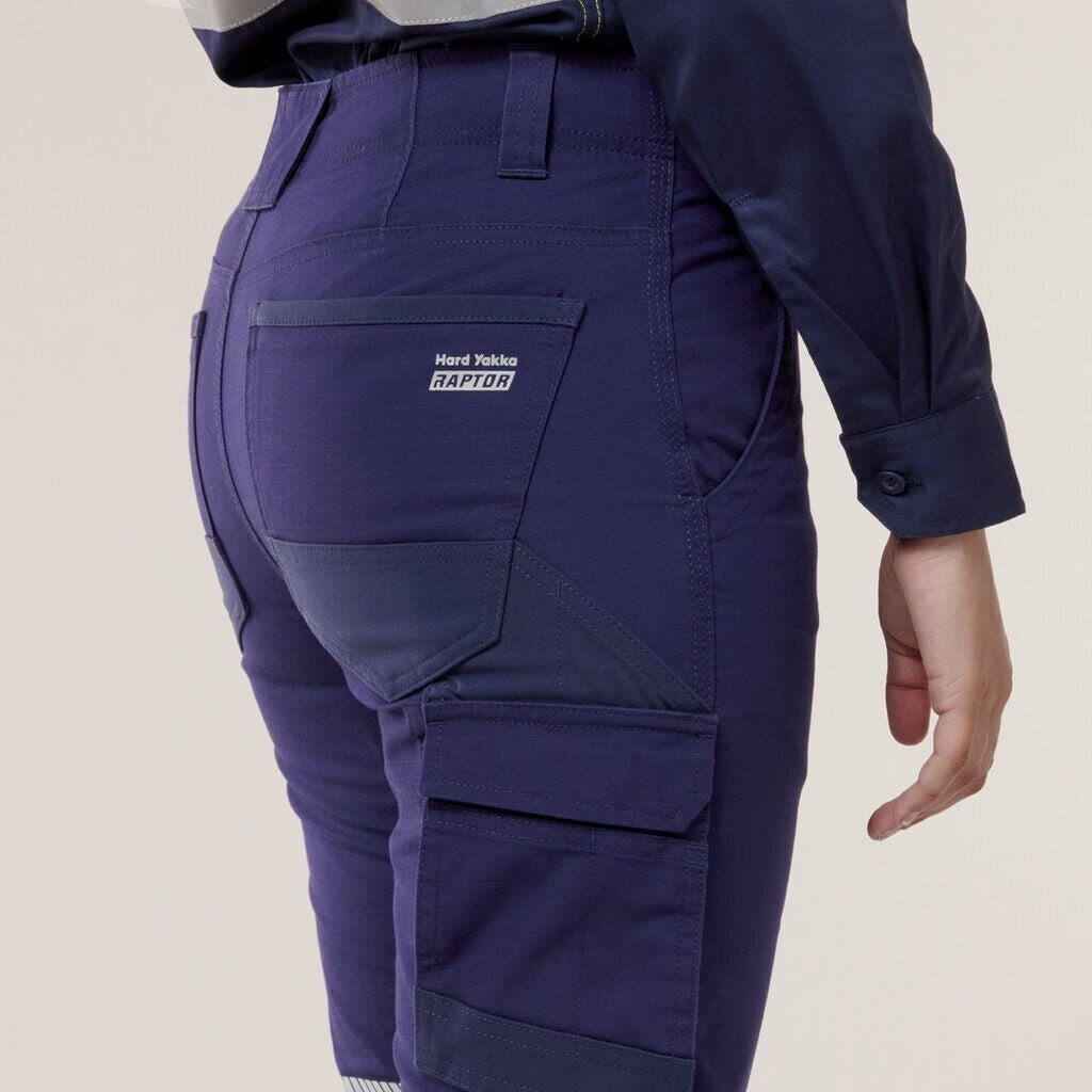 Hard Yakka Womens Raptor Elasticised Cuffed Slim Durable Pant w/ Tape Y08411 - Land to Coast