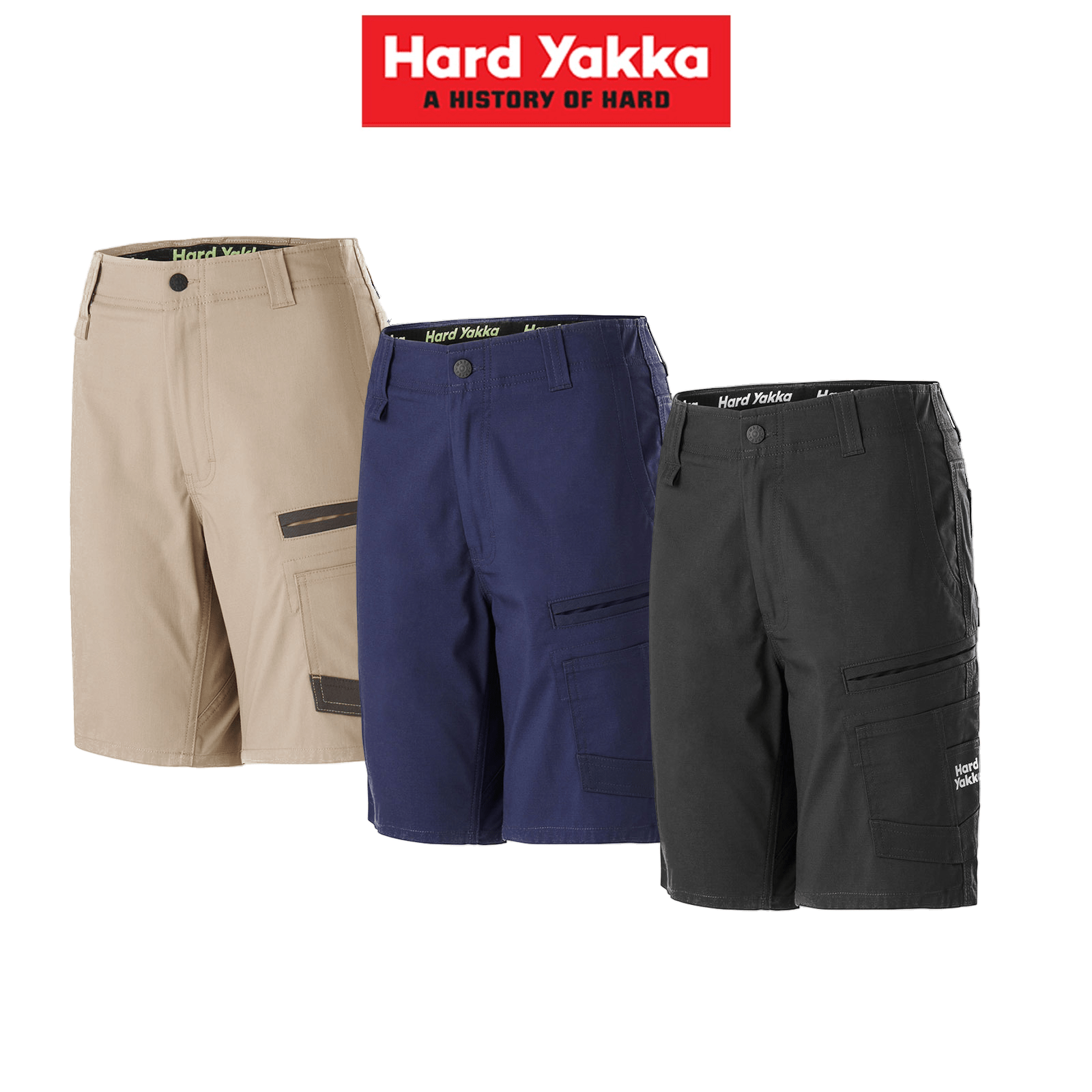 Hard Yakka Womens Raptor Mid Shorts Work Comfortable Cargo Tough Flexible Y08228 - Land to Coast