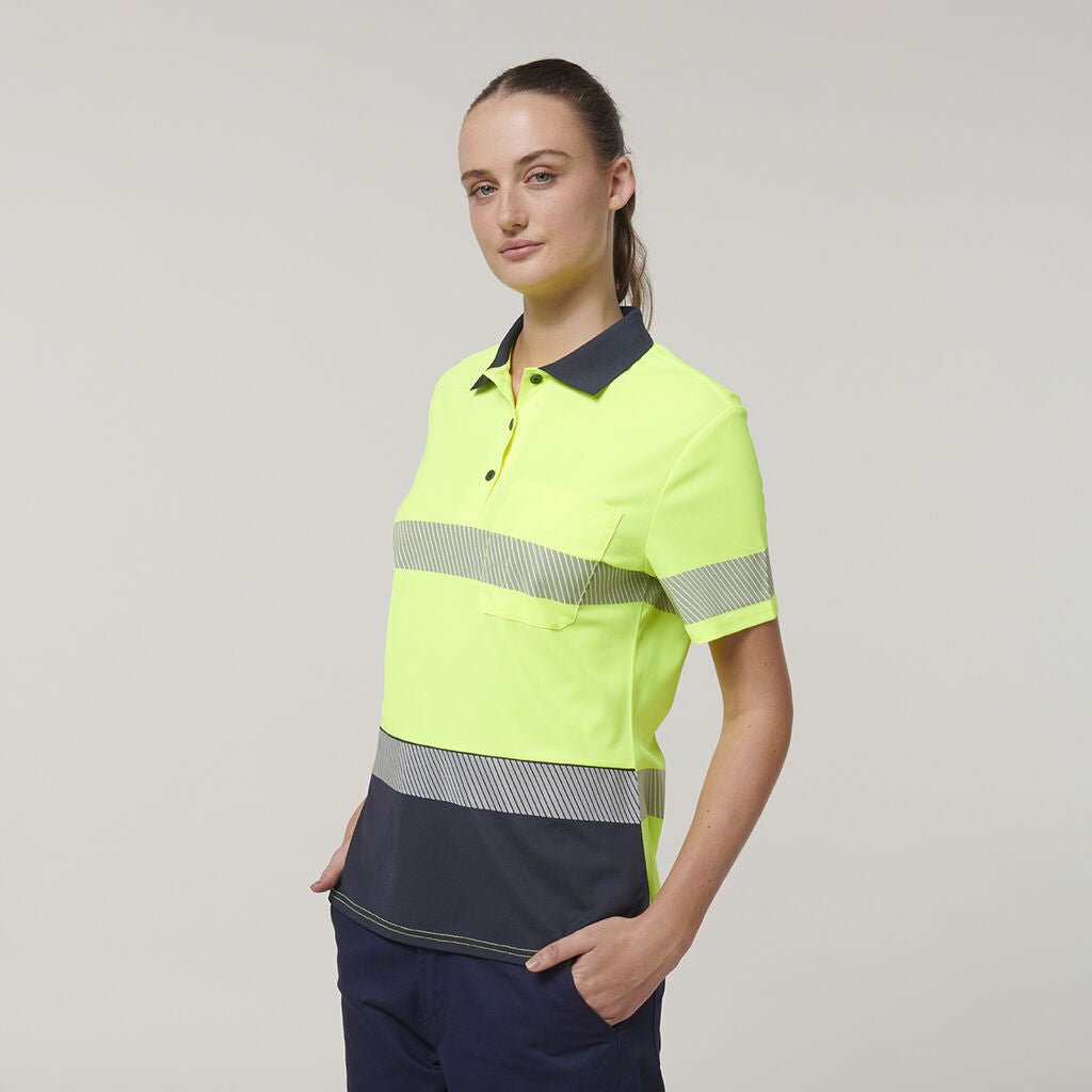 Hard Yakka Womens Short Sleeve HI Vis Reflective Taped Polo Y08602 - Land to Coast