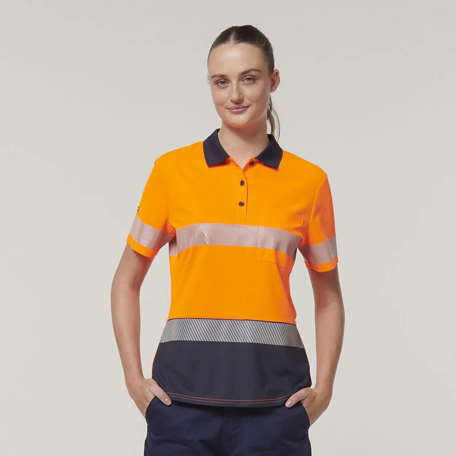 Hard Yakka Womens Short Sleeve HI Vis Reflective Taped Polo Y08602 - Land to Coast