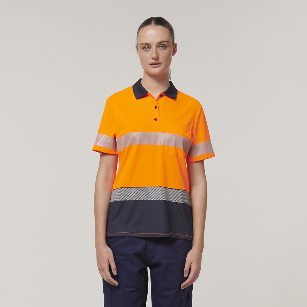 Hard Yakka Womens Short Sleeve HI Vis Reflective Taped Polo Y08602 - Land to Coast
