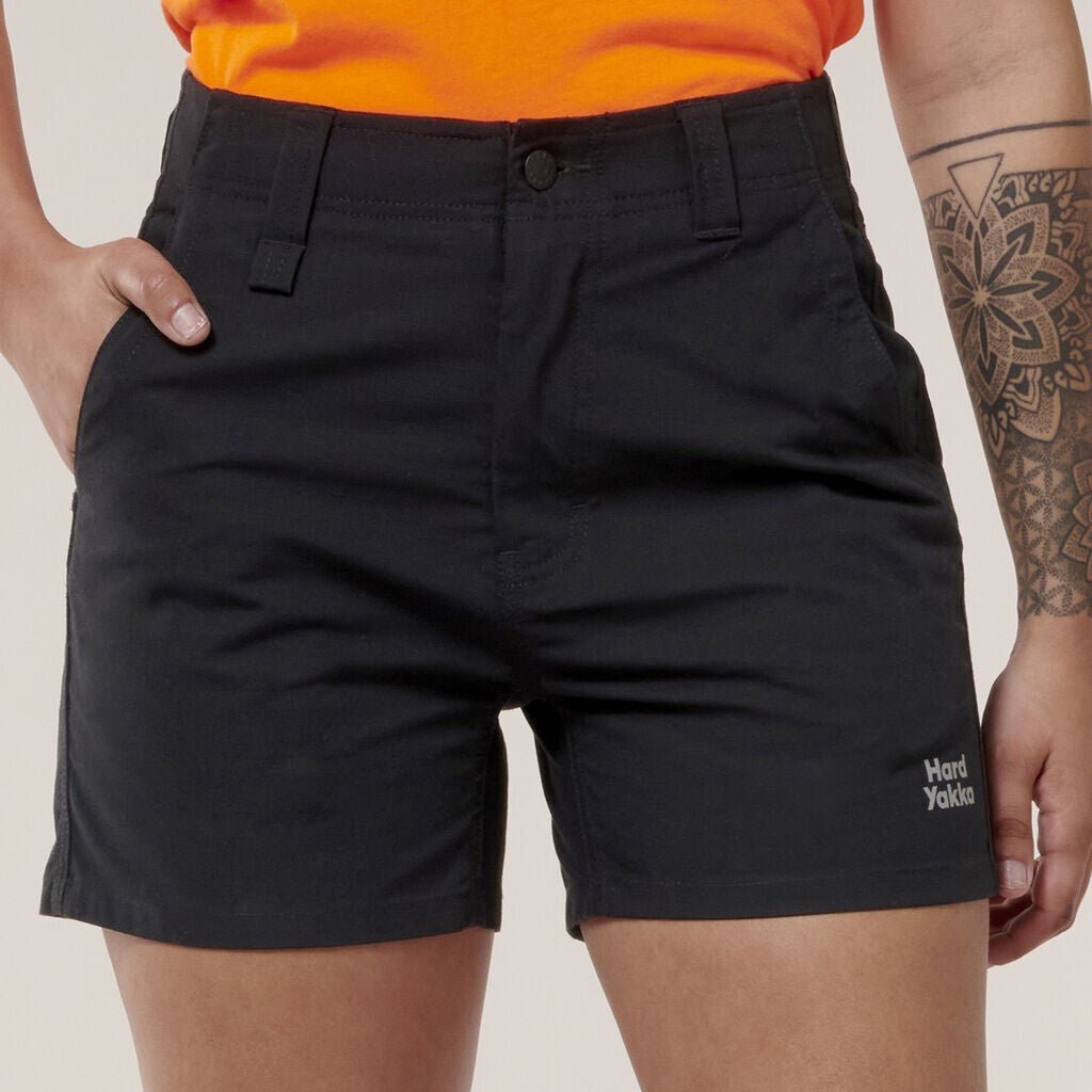 Hard Yakka Womens Slim Fit Shorts Tough Work Durable Raptor Short Y08497 - Land to Coast