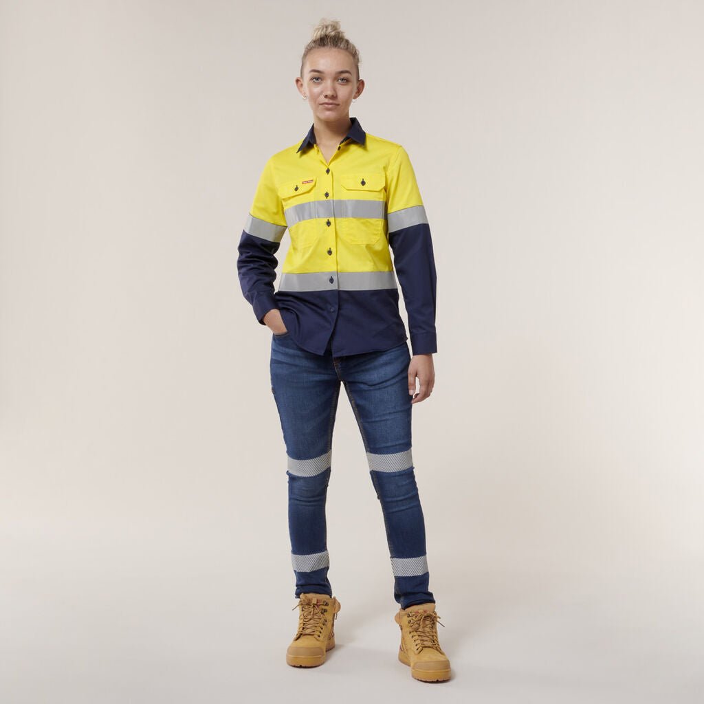 Hard Yakka Womens Taped Stretch Slim Tough Reflective Jegging Work Jean Y08302 - Land to Coast