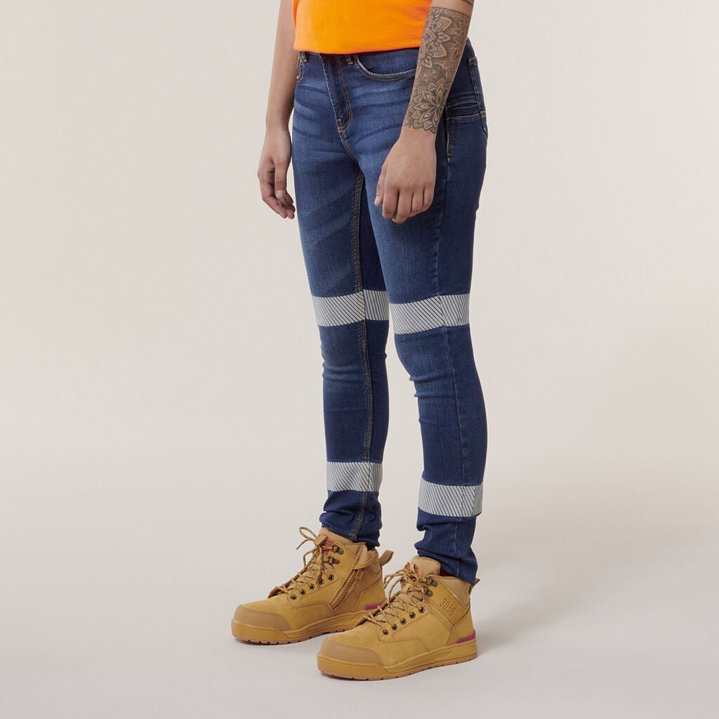 Hard Yakka Womens Taped Stretch Slim Tough Reflective Jegging Work Jean Y08302 - Land to Coast