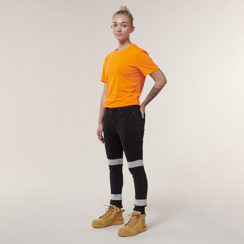 Hard Yakka Womens Taped Stretch Slim Tough Reflective Jegging Work Jean Y08302 - Land to Coast