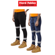 Hard Yakka Womens Taped Stretch Slim Tough Reflective Jegging Work Jean Y08302 - Land to Coast