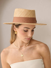 Island Ribbon Straw Boater Hat - Land to Coast