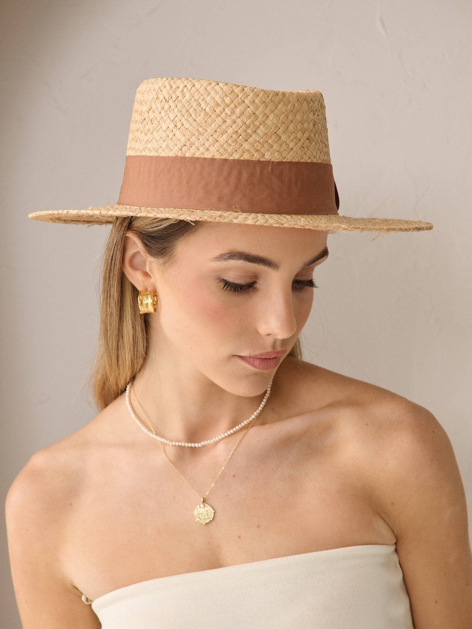 Island Ribbon Straw Boater Hat - Land to Coast